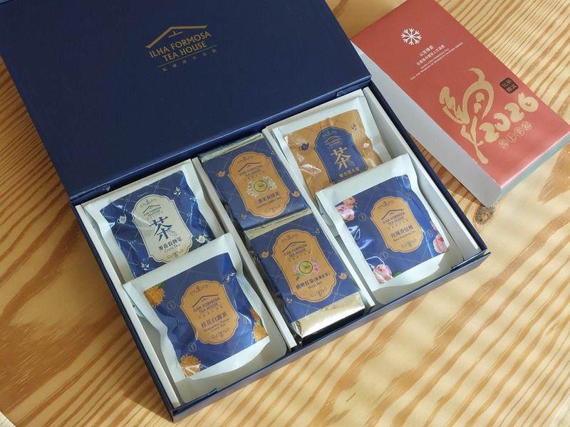 幸福六重奏：福爾摩沙典藏經典茶包禮盒實物圖，六種好茶一次擁有。
